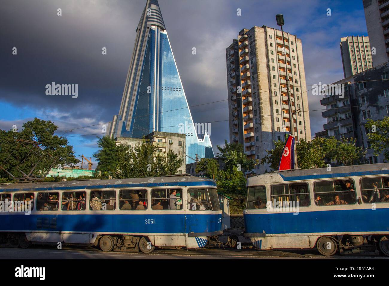 Ryugyong Hotel in Pyongyang, nordkorea Stockfoto