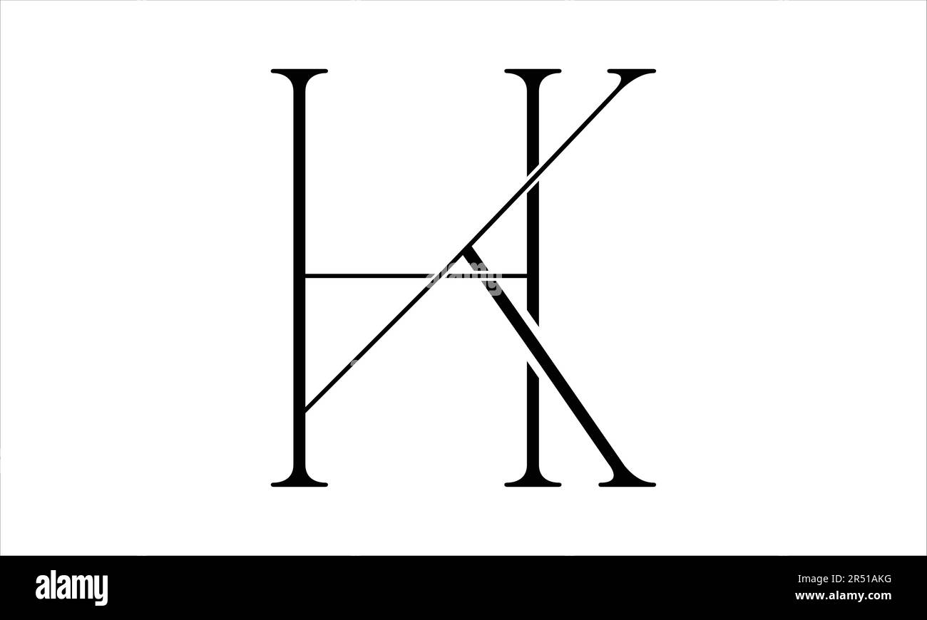 HK KH H K ursprüngliches Letter-Vector-Logo-Design Stock Vektor