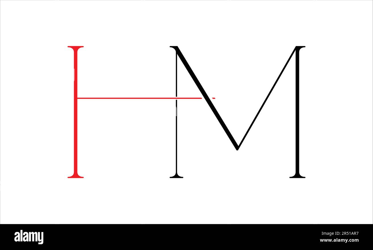 HM MH H M ursprüngliches Buchstabenvektor-Logo-Design Stock Vektor