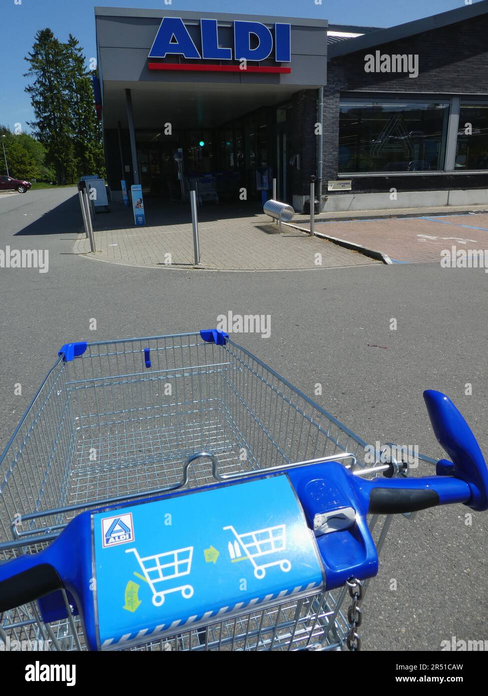 St. Vith, Belgien. 28. Mai 2023. Logo, Schriftzug von ALDI North auf einem Store Credit: Horst Galuschka/dpa/Alamy Live News Stockfoto