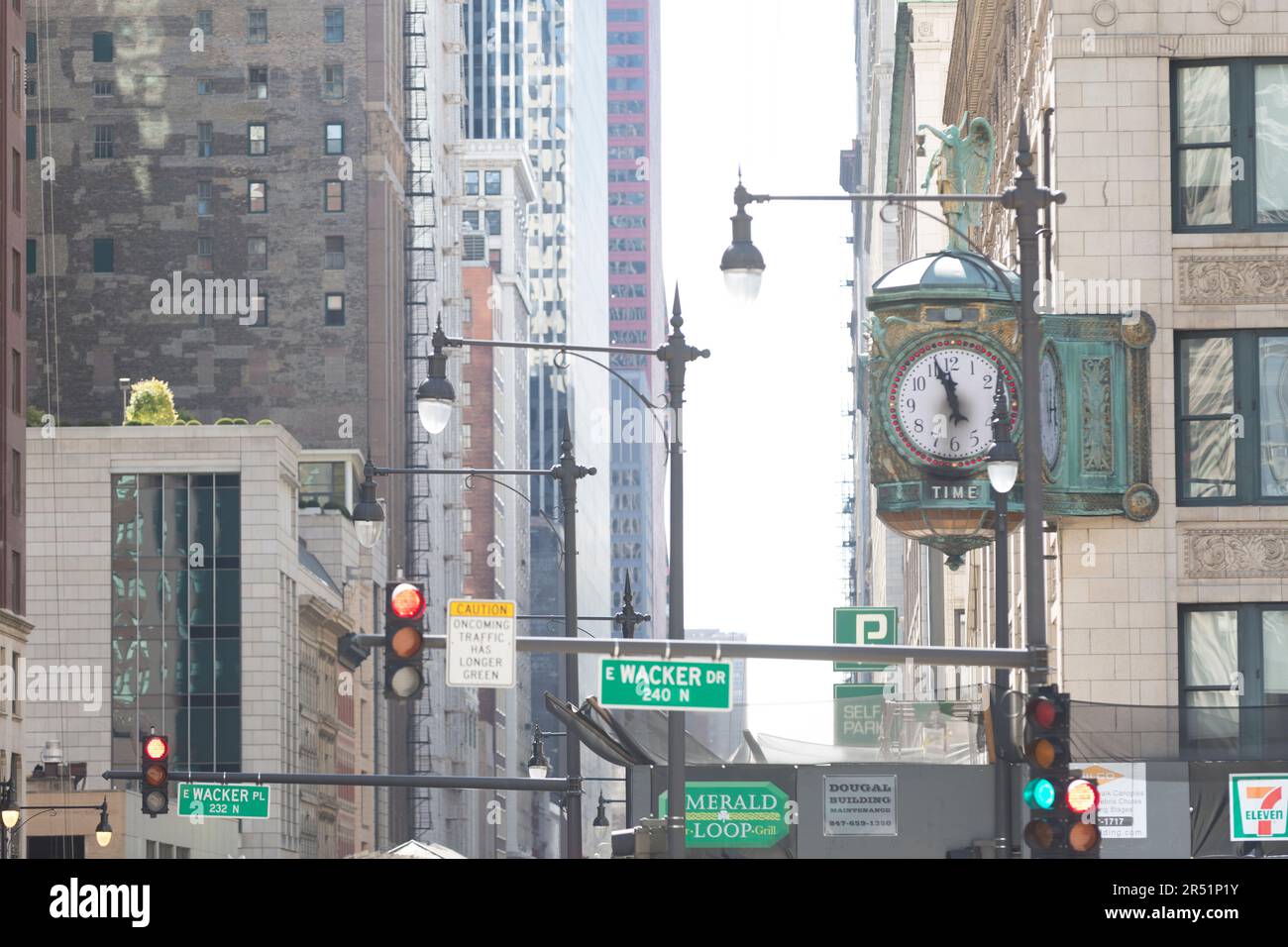 USA, Illinois, Chicago, Wacker Street. Stockfoto
