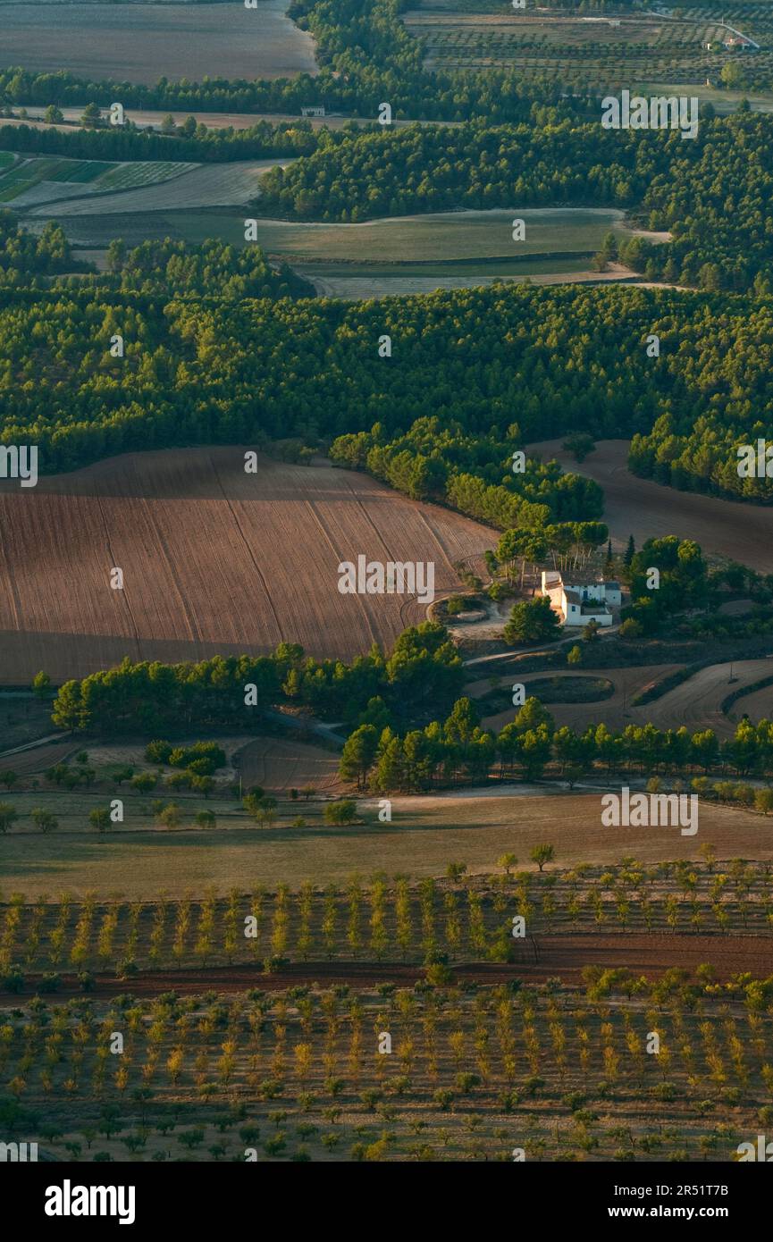 Trockenanbaugebiete in der Region Alcoy, Costa Blanca, Alicante, Spanien Stockfoto