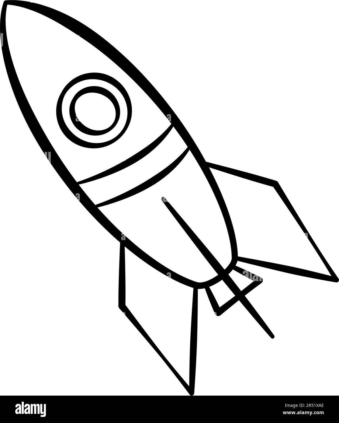 Raketensymbol. Vektordarstellung. Zeichentrickfilm Stock Vektor