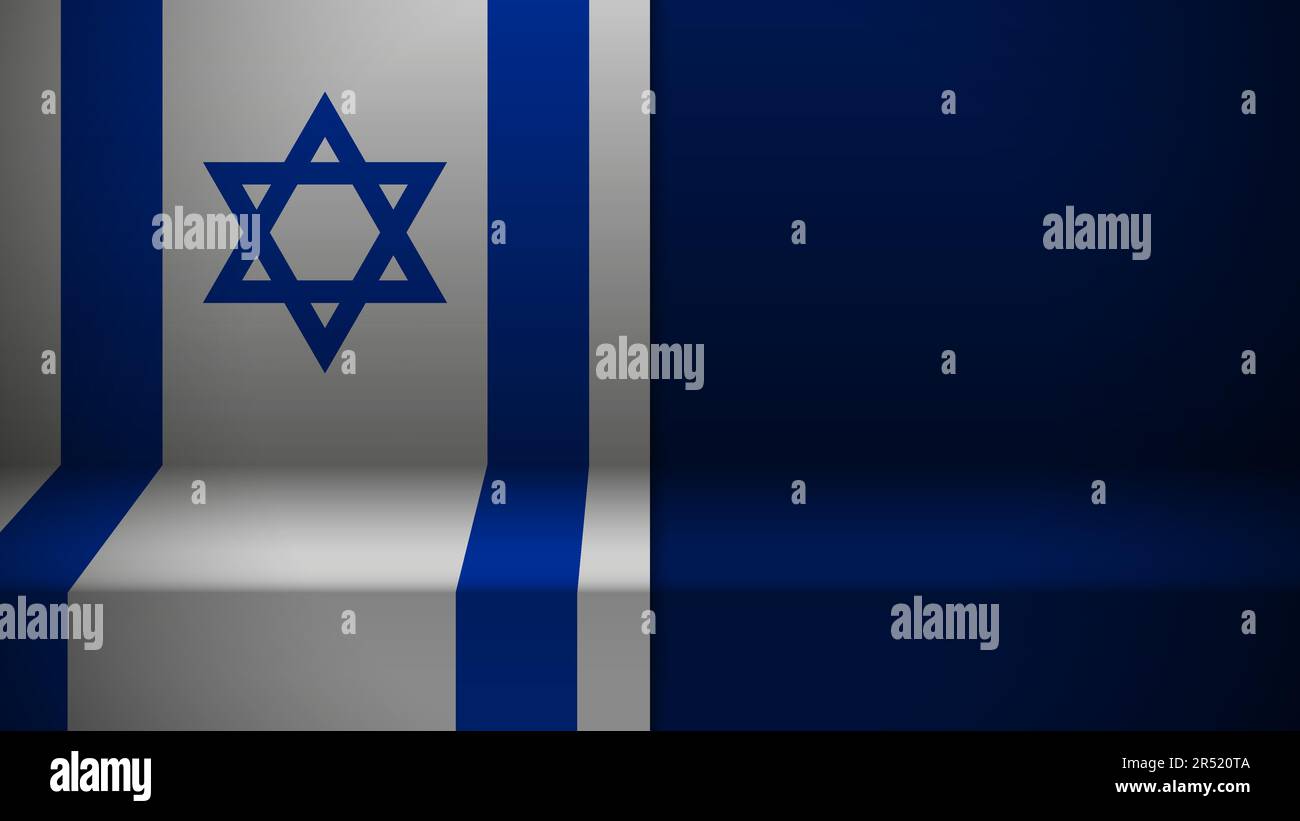 3D Hintergrund mit israelischer Flagge. Ein Element der Auswirkung für den Verwendungszweck, den Sie daraus machen möchten. Stock Vektor