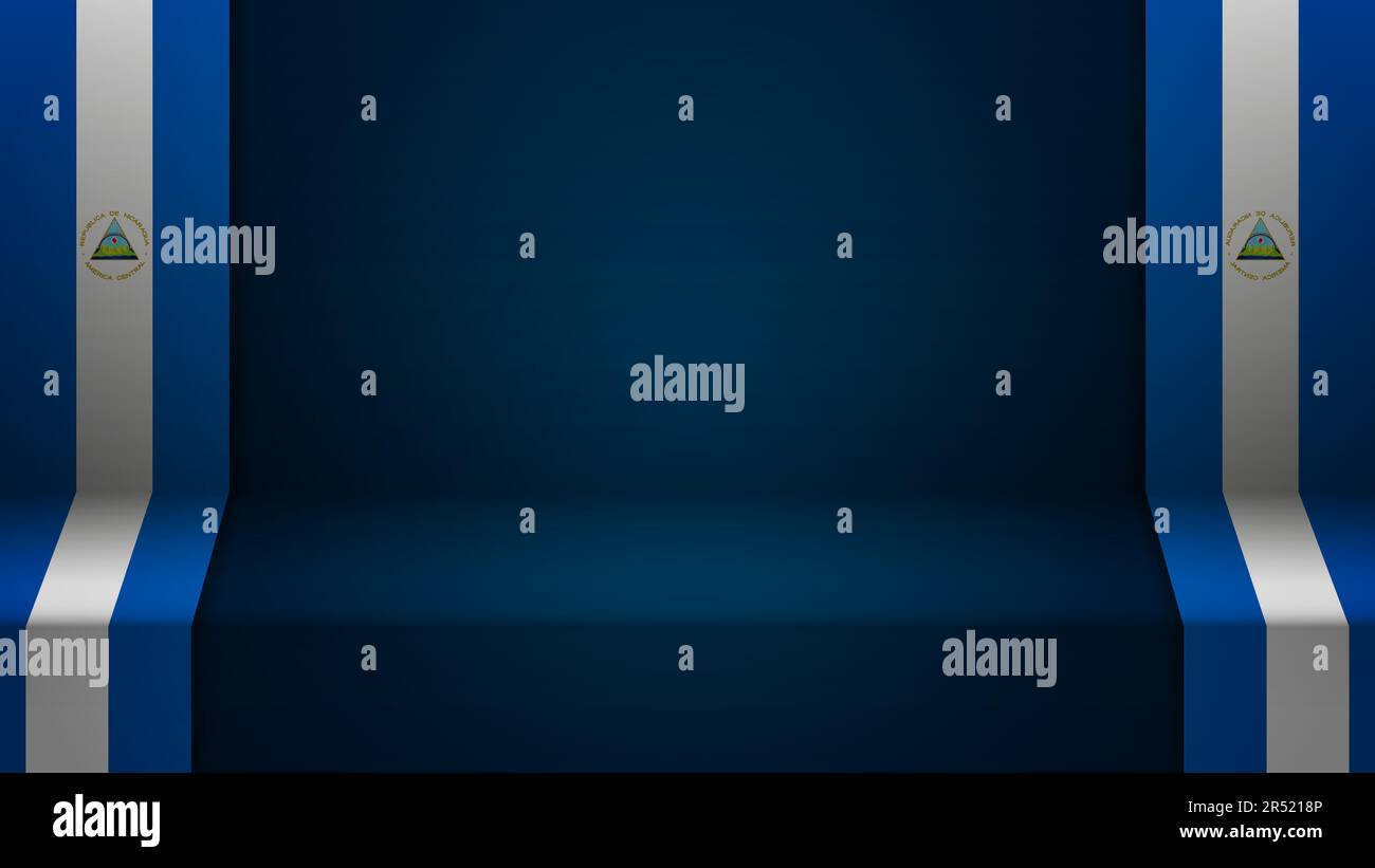 3D Hintergrund mit der Flagge Nicaraguas. Ein Element der Auswirkung für den Verwendungszweck, den Sie daraus machen möchten. Stock Vektor