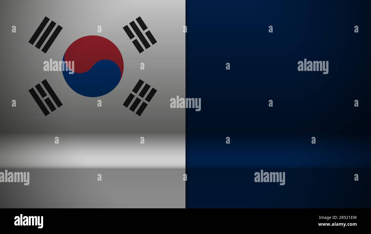 3D Hintergrund mit Südkorea-Flagge. Ein Element der Auswirkung für den Verwendungszweck, den Sie daraus machen möchten. Stock Vektor