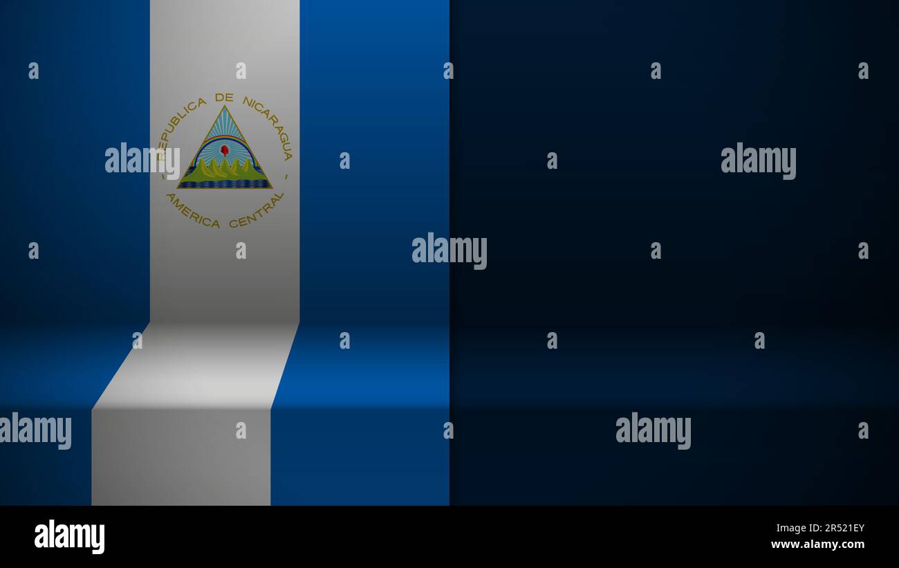 3D Hintergrund mit der Flagge Nicaraguas. Ein Element der Auswirkung für den Verwendungszweck, den Sie daraus machen möchten. Stock Vektor