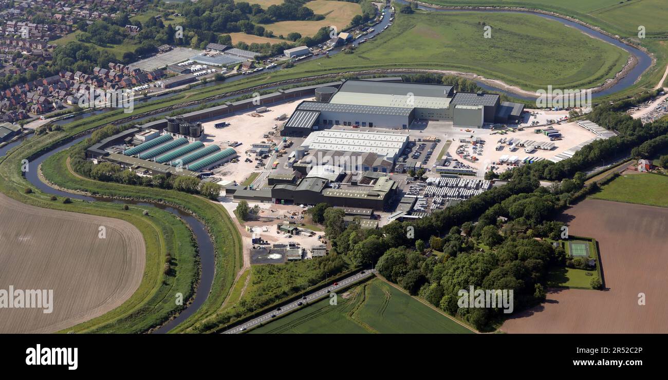 GA Pet Foods in der Nähe von Leyland, Lancashire, aus der Vogelperspektive Stockfoto