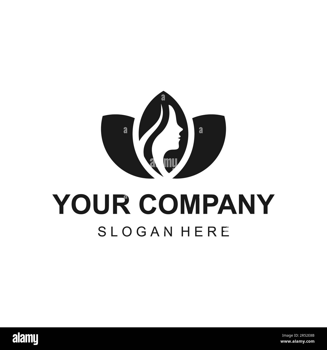 Eleganter Lotus-Logo-Vektor mit negativem Frauenraum Stock Vektor