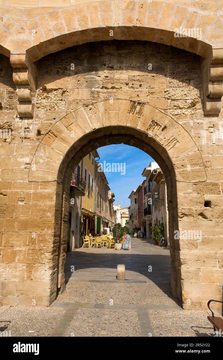 Stadtmauer, Alcudia, Mallorca, Balearen, Spanien Stockfoto