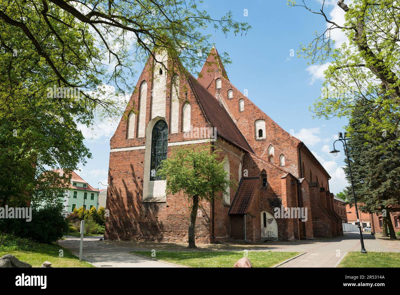 St. Bartholomäus-Kirche in Pasłęk, Woiwodschaft Warmisch-Masuren, Polen Stockfoto