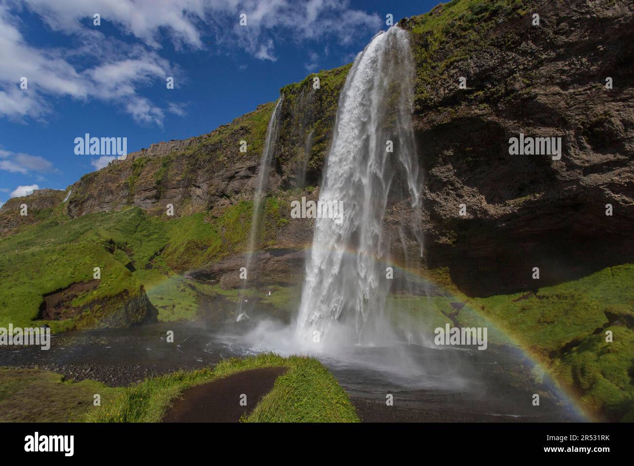 Wasserfall Seljalandsfoss, Island Stockfoto