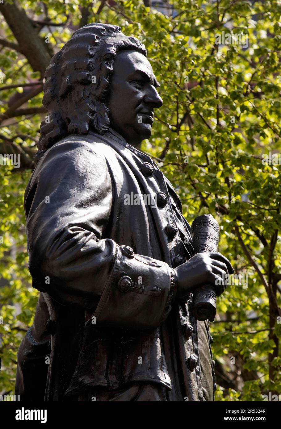 Neues Bach-Denkmal auf dem Thomaskirchhof von Carl Seffner, Leipzig, Sachsen Stockfoto