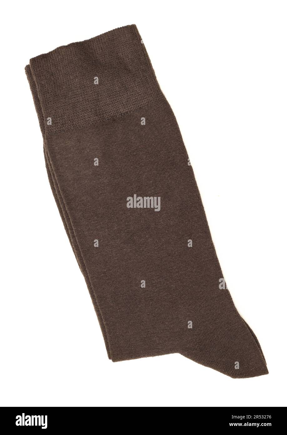 Elegante braune Socken isoliert auf weißem Hintergrund Stockfoto