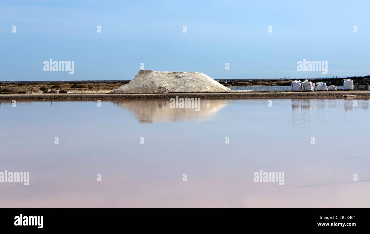 Salz im Salon de Gruissan in Südfrankreich Stockfoto