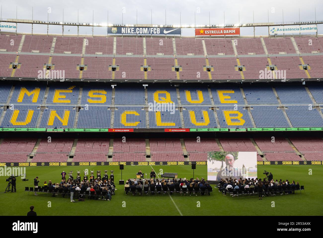 Barcelona, Spanien. 31. Mai 2023. BARCELONA, SPANIEN – 31. MAI: .Carles Puyol während Sergio Busquets Abschied im Spotify Camp Nou am 31. Mai 2023 in Barcelona, Spanien (Kreditbild: © Gerard Franco/DAX via ZUMA Press Wire) NUR REDAKTIONELLER GEBRAUCH! Nicht für den kommerziellen GEBRAUCH! Stockfoto