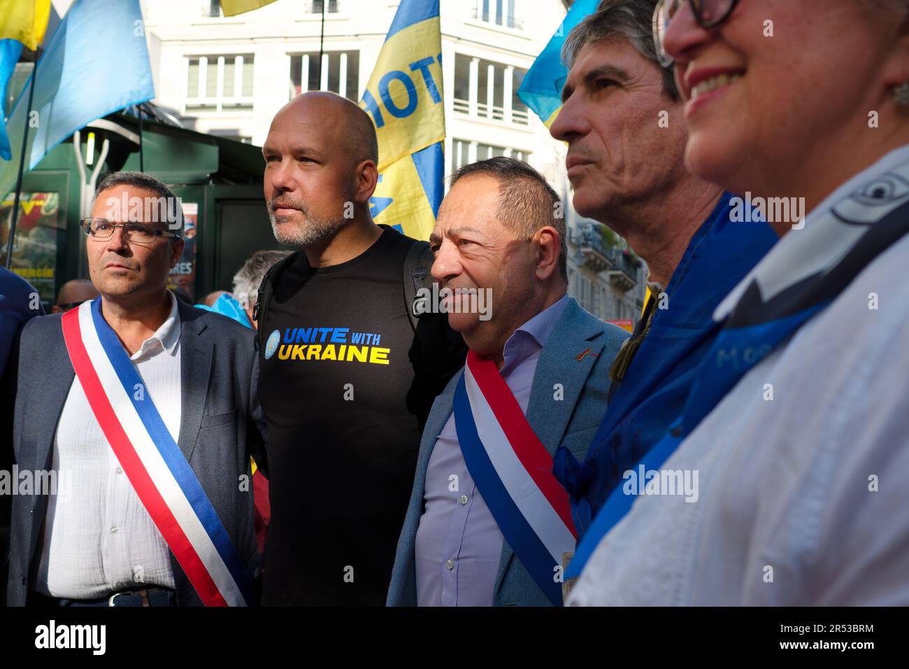 Paul Grod le président du congrès mondial ukrainien Participe à la manifestation organisée à Paris par Jean-pierre Pasternak et l'UUF 1949 Stockfoto