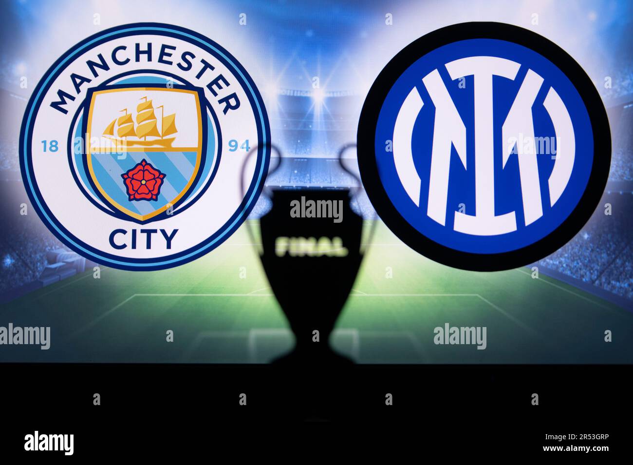 ISTANBUL, TÜRKEI, 31. MAI 2023: Manchester City (eng) vs Inter Mailand (ITA). UEFA Champions League-Finale 2023 in Istanbul, Türkei, Fußball, UCL Stockfoto