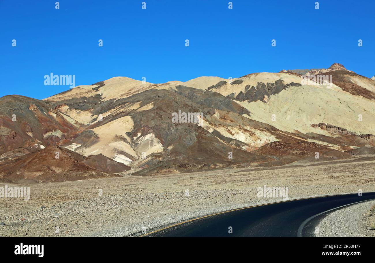 Straße nach Artists Palette, Kalifornien Stockfoto