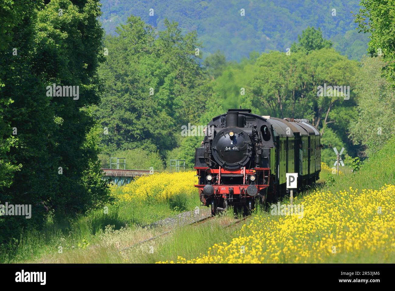 Historischer Zug in oberfranken Stockfoto