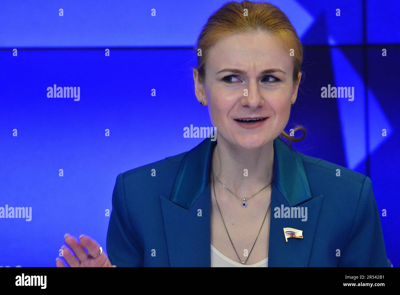 Maria Butina präsentierte heute in Moskau am 15. Mai 2023 einen