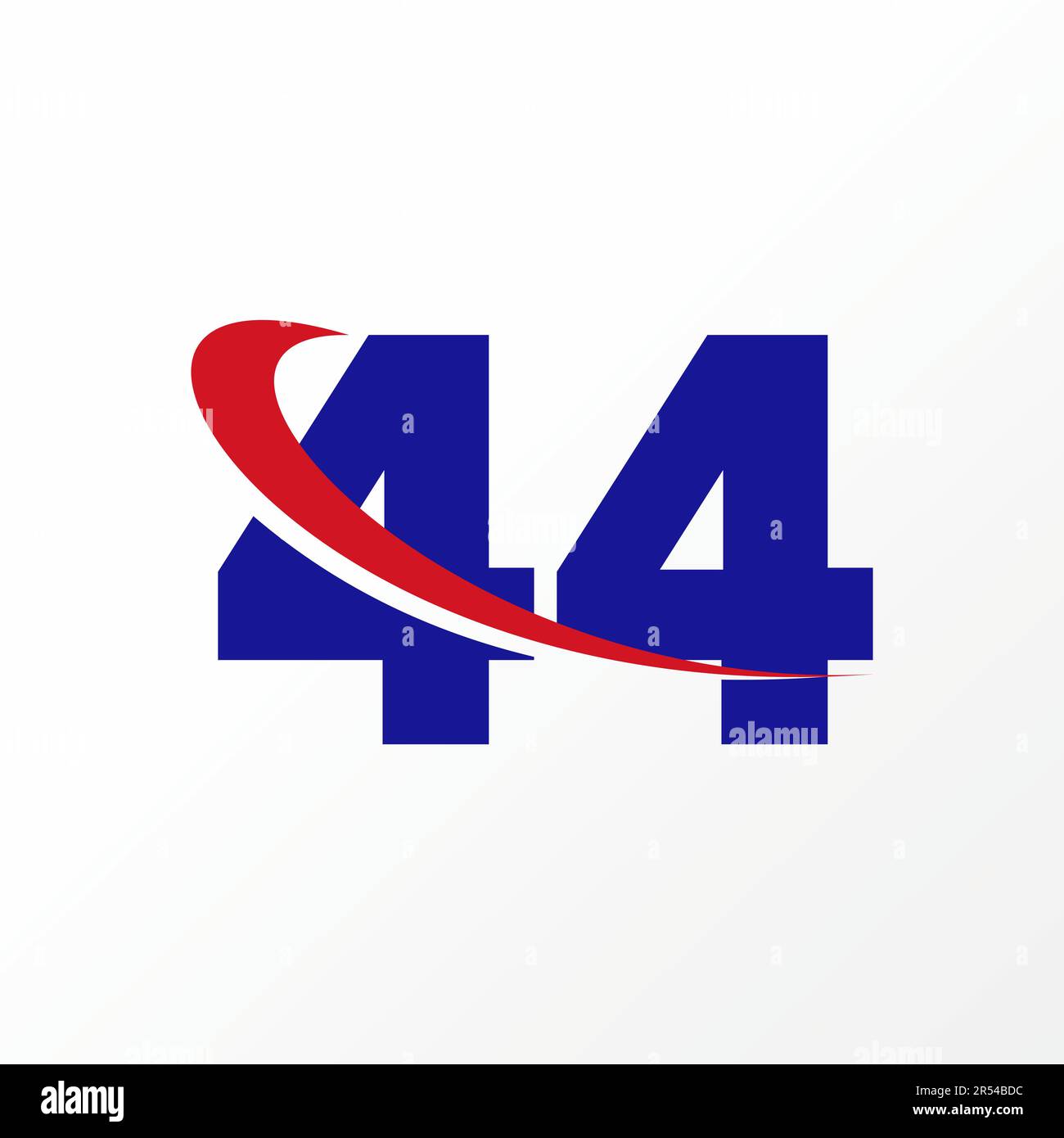 Logo Design Grafikkonzept kreativ abstraktes Premium-Vektorpapier Schriftart Nr. 44 mit geschnittenem Swoosh. Zugehöriges anfängliches Monogramm numerischer Sport Stock Vektor