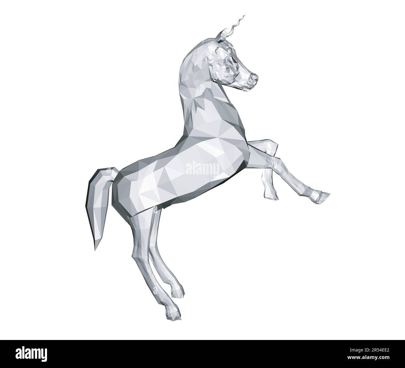 Abstrakte Vektordarstellung Einhorn, bestehend aus Linien. origami Horse Modern Color Gradient Logo Template Low Poly Vector background. Stock Vektor