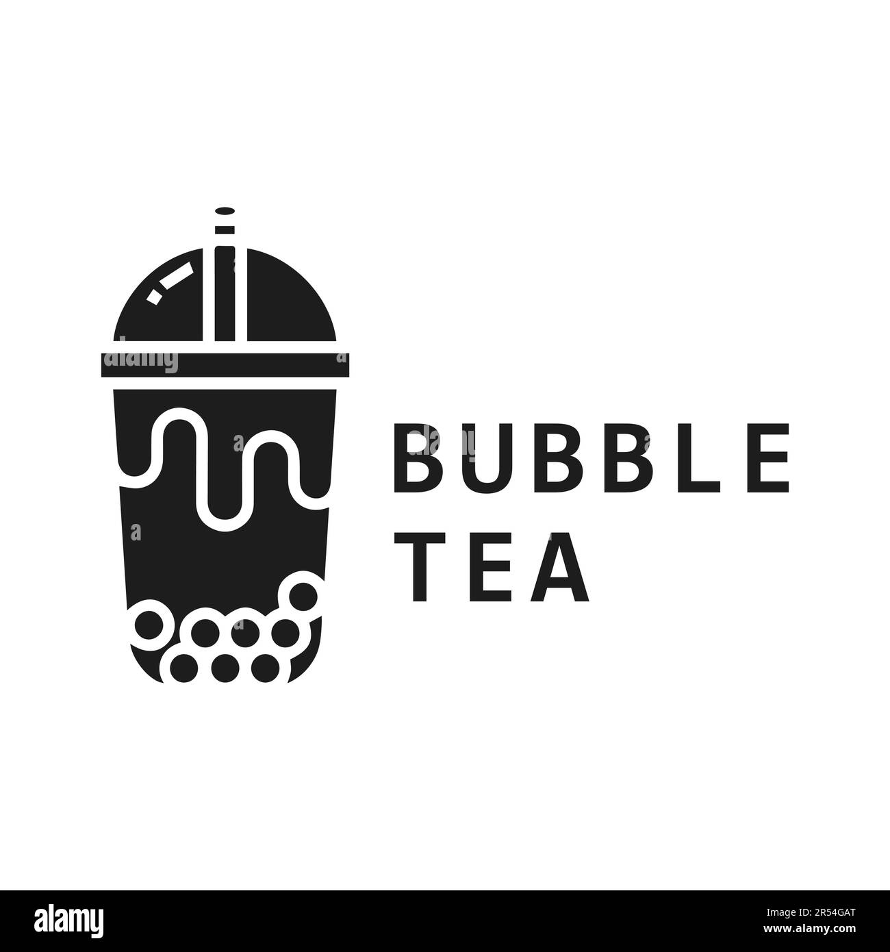 Logo Von Bubble Tea Design „Milky Tea“-Logo Stock Vektor