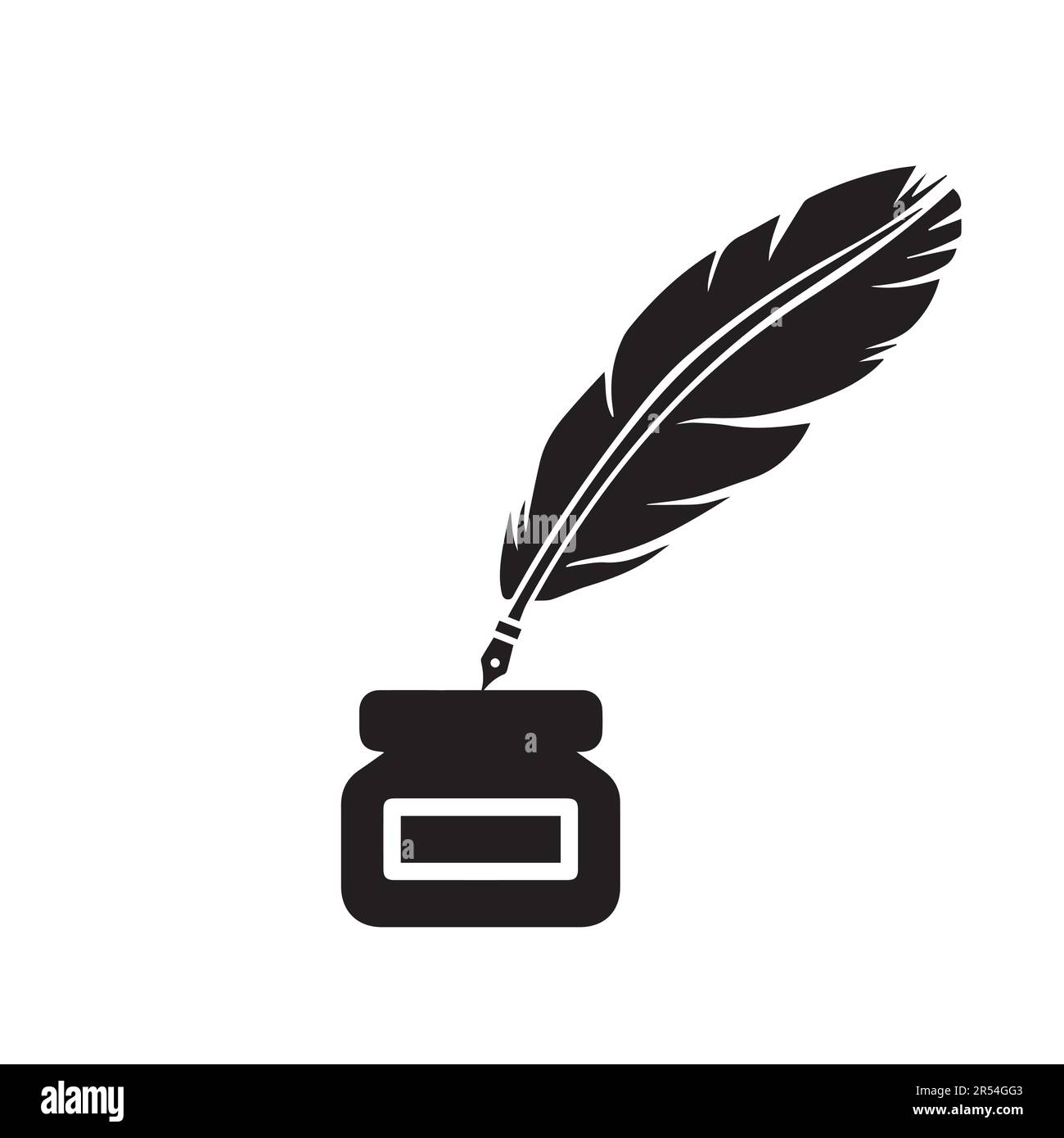 Logo von Feather Design Schriftzeichen Stock Vektor