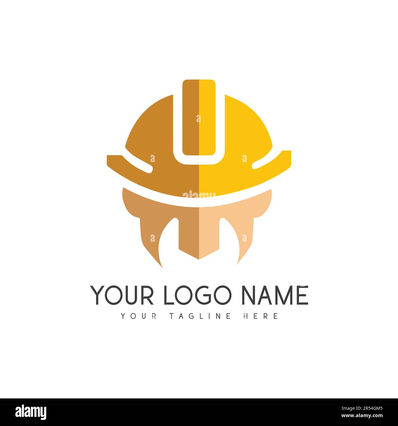 Builder man Construction Logo Design Safety Cap Worker Logo Baustelle Stock Vektor