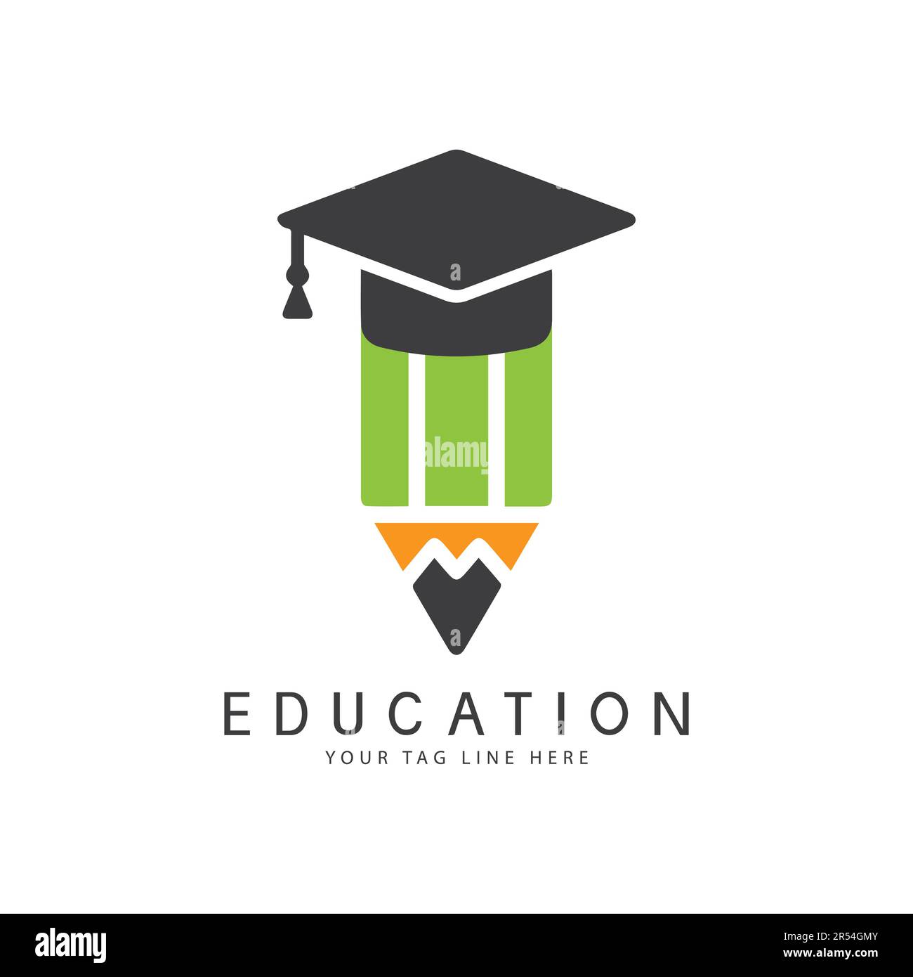 Bildungs-Logo-Design Bücher Graduations-Hut-Logo Bleistiftvektor Stock Vektor