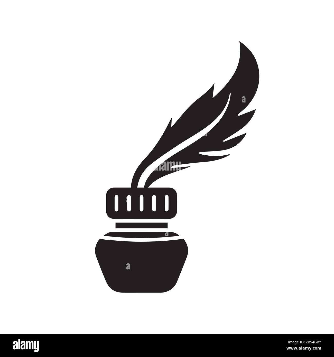 Logo von Feather Design Schriftzeichen Stock Vektor