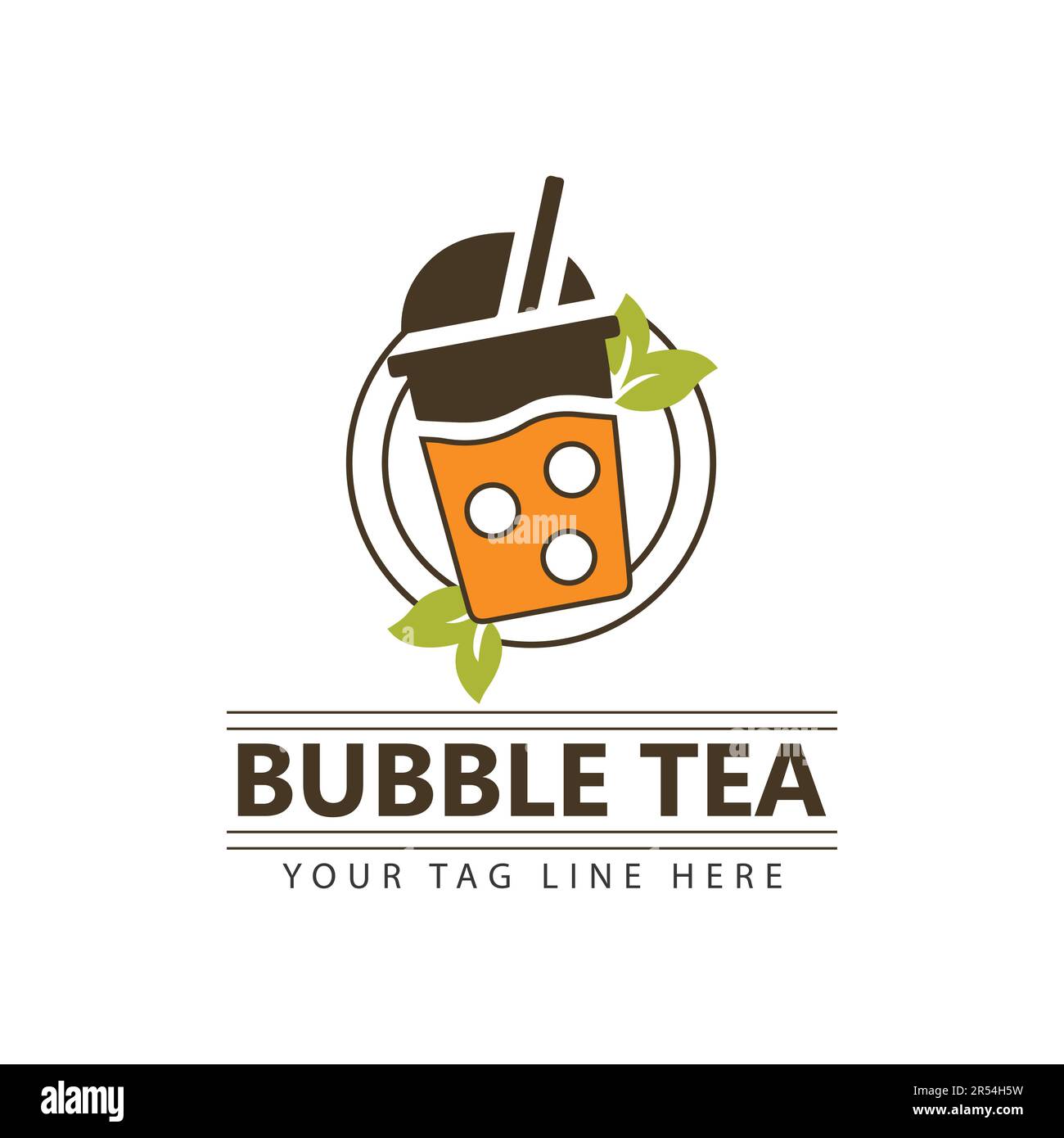Logo Von Bubble Tea Design „Milky Tea“-Logo Stock Vektor