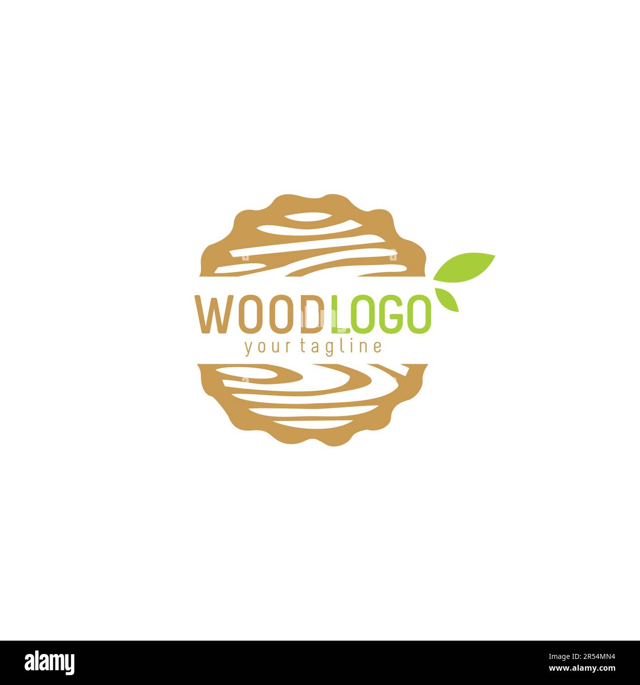 Logo „Wood Nature“ einfaches und klares Design. Holzvektor Stock Vektor