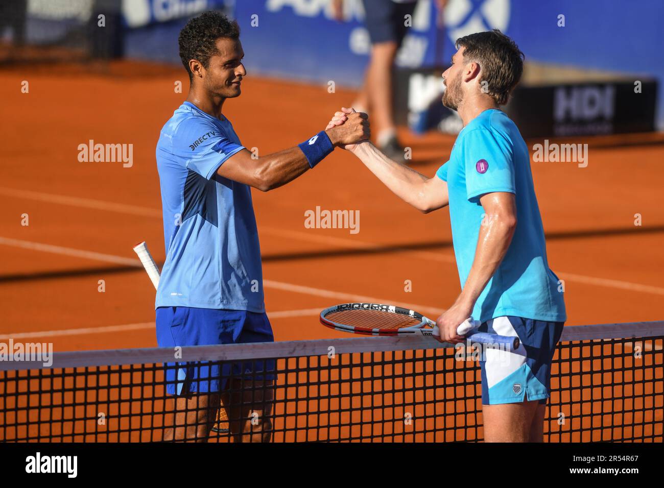 Juan Pablo Varillas (Peru) und Cameron Norrie (Großbritannien). Argentina Open 2023 Stockfoto