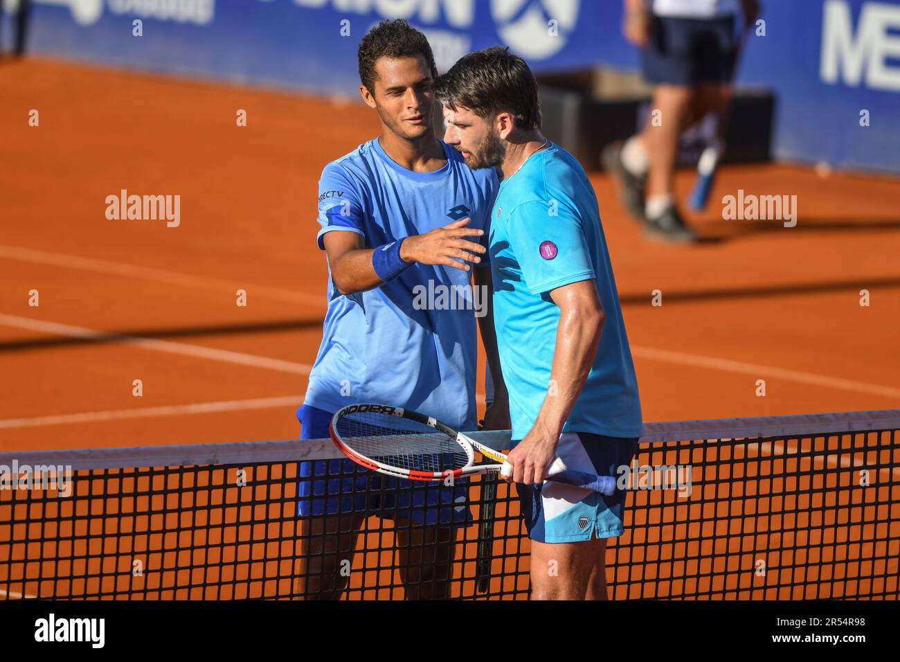 Juan Pablo Varillas (Peru) und Cameron Norrie (Großbritannien). Argentina Open 2023 Stockfoto