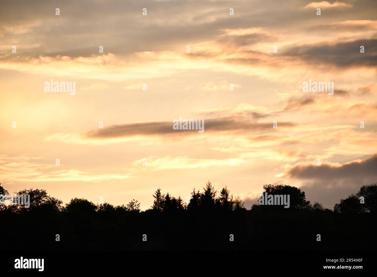 Sonnenuntergang auf dem Land Stockfoto