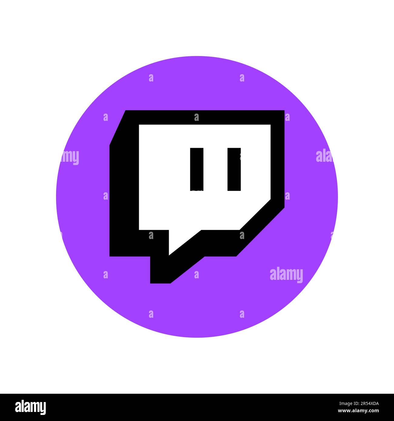 Vinnytsia, Ukraine - 7. Mai 2023. Twitch-Symbol, Twitch.tv-Logo für soziale Medien isoliert auf weißem Hintergrund, Abbildung der Streaming-App für Grafiken, w Stock Vektor