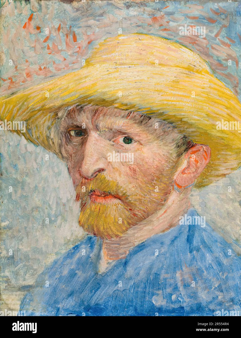 Vincent van Gogh (1853-1890), Selbstporträt mit Strohhut, Paris, Sommer 1887 Stockfoto