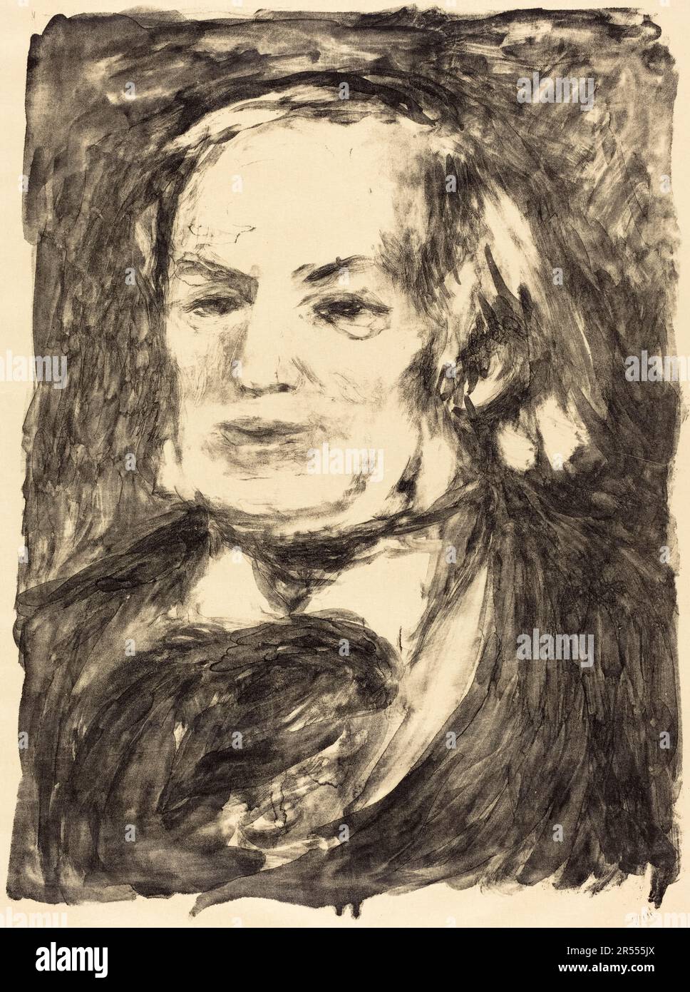 Richard Wagner (1813-1883), deutscher Komponist, lithografischer Porträtdruck von Pierre Auguste Renoir, ca. 1900 Stockfoto