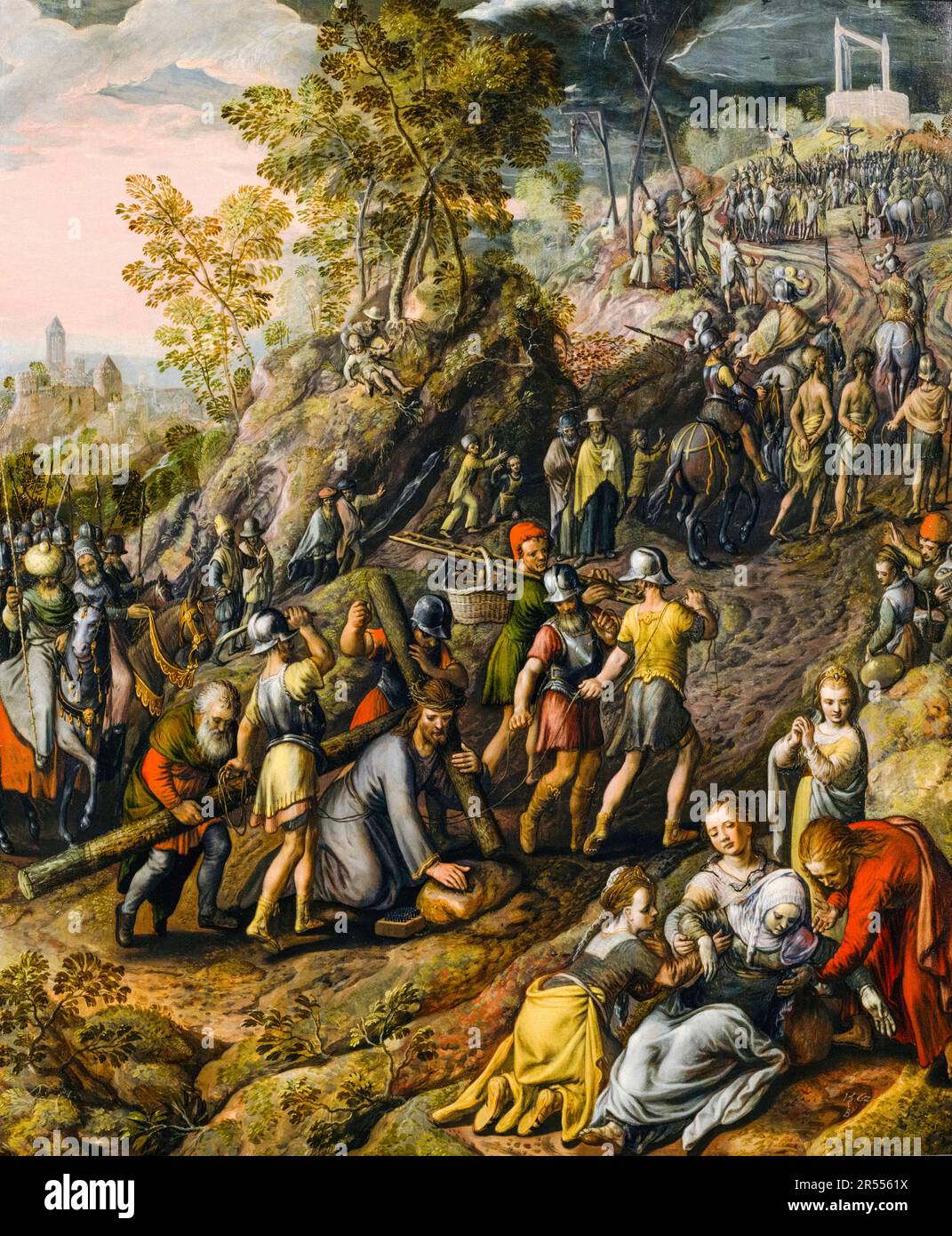 Christus trägt das Kreuz, Gemälde von Joachim Beuckelaer, 1562 Stockfoto