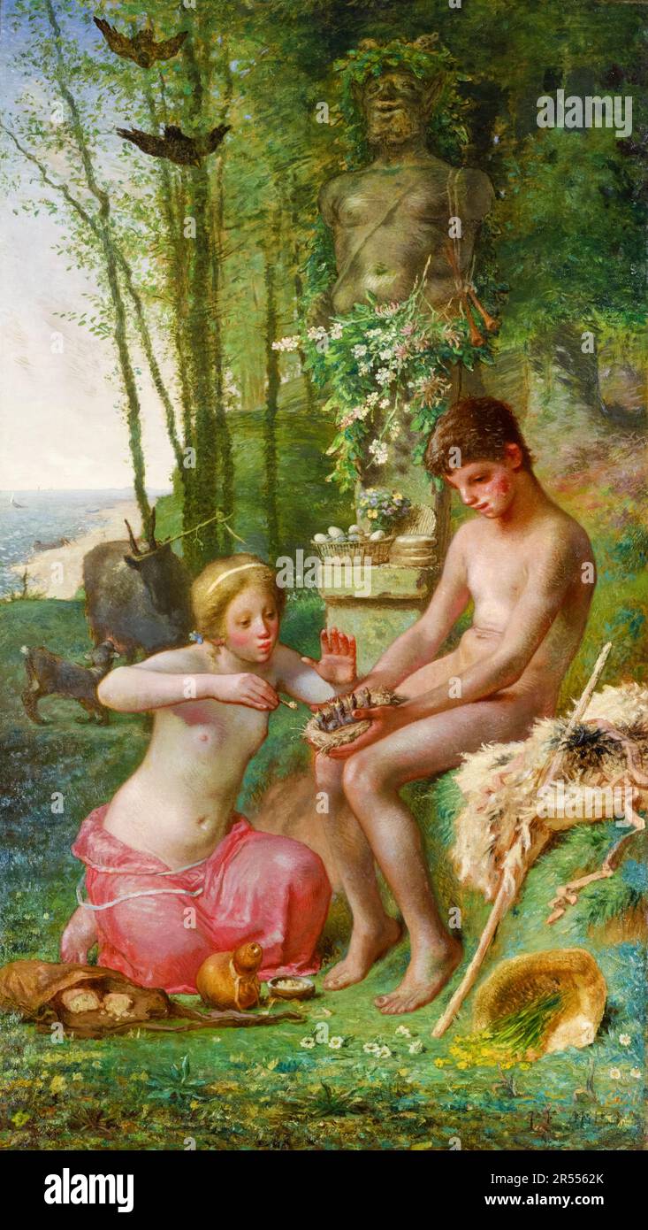 Jean Francois Millet, Frühling (Daphnis und Chloë), Gemälde 1865 Stockfoto