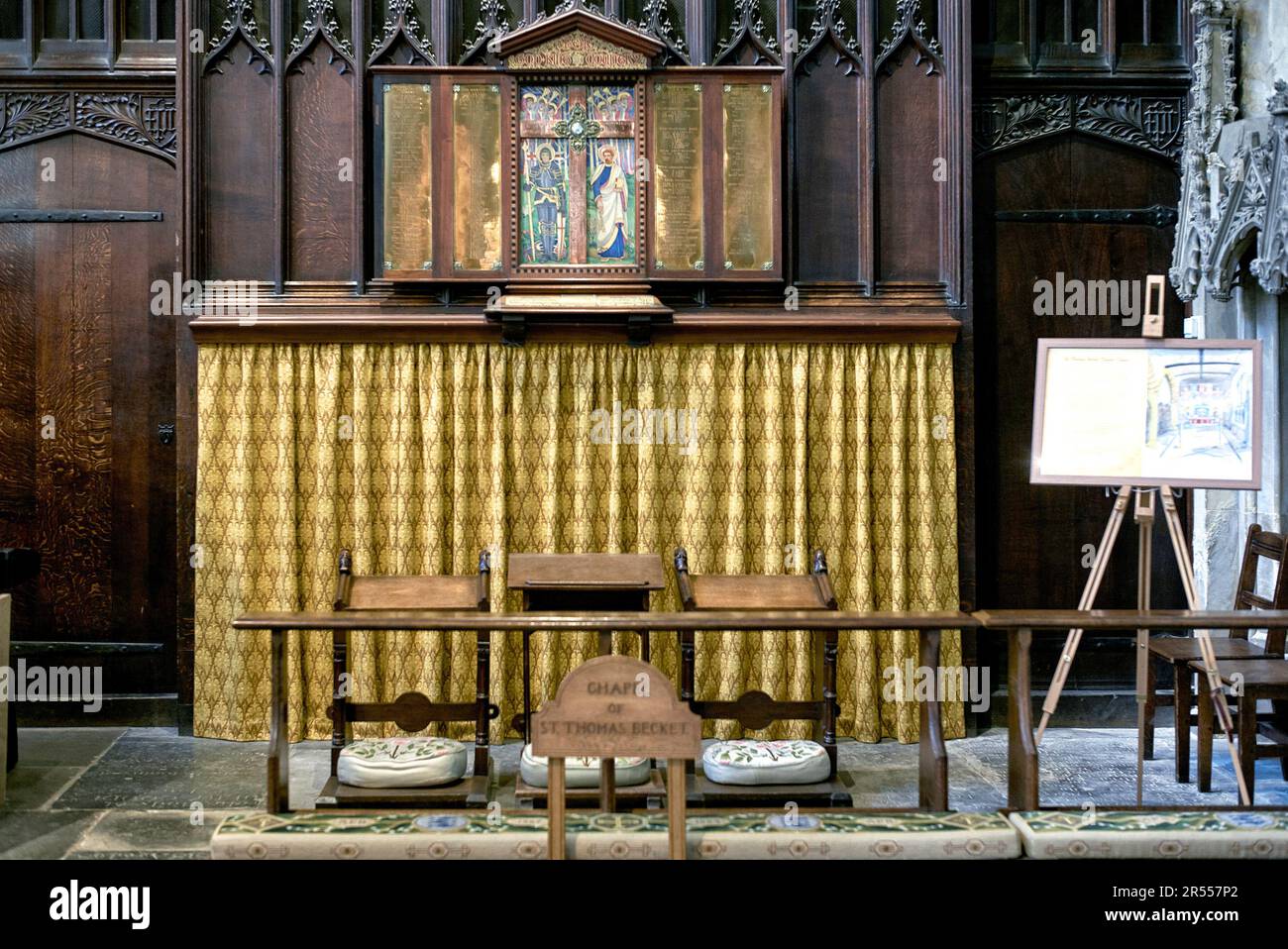 St. Thomas Beckett Kapelle in der Kirche der Heiligen dreifaltigkeit, Stratford-upon-Avon, England Stockfoto