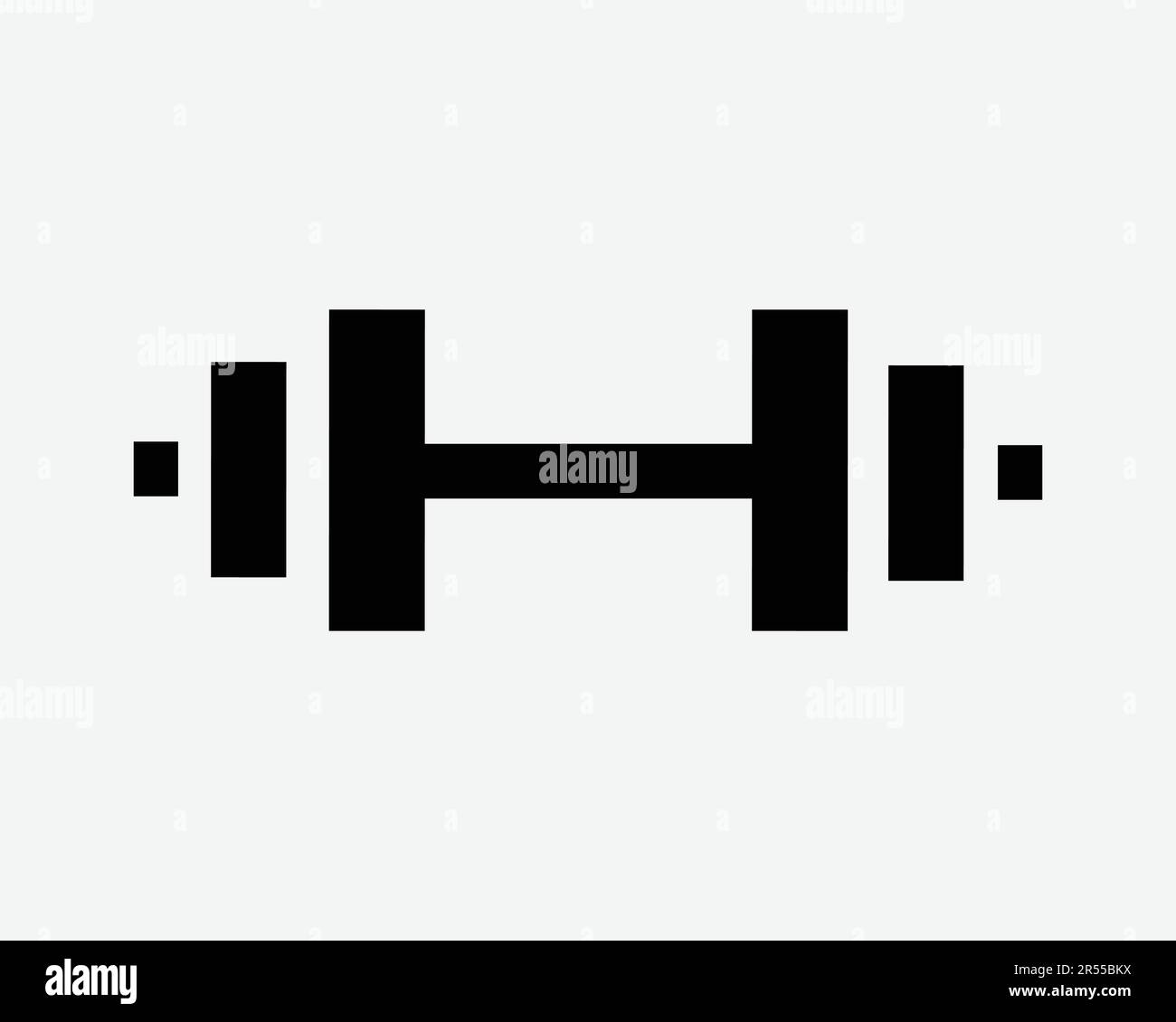 Klingelsymbol. Kurzhantel Gewicht Fitness Gym Bodybuilding Power-Lifting-Training Schildsymbol Schwarze Kunstwerke Grafik Clipart EPS-Vektor Stock Vektor