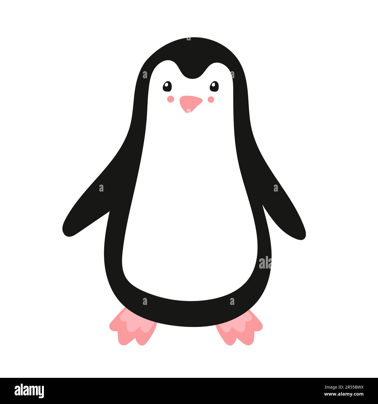 Cartoon Pinguin-Symbol, Vektor-Illustration isoliert auf weiß. Stock Vektor