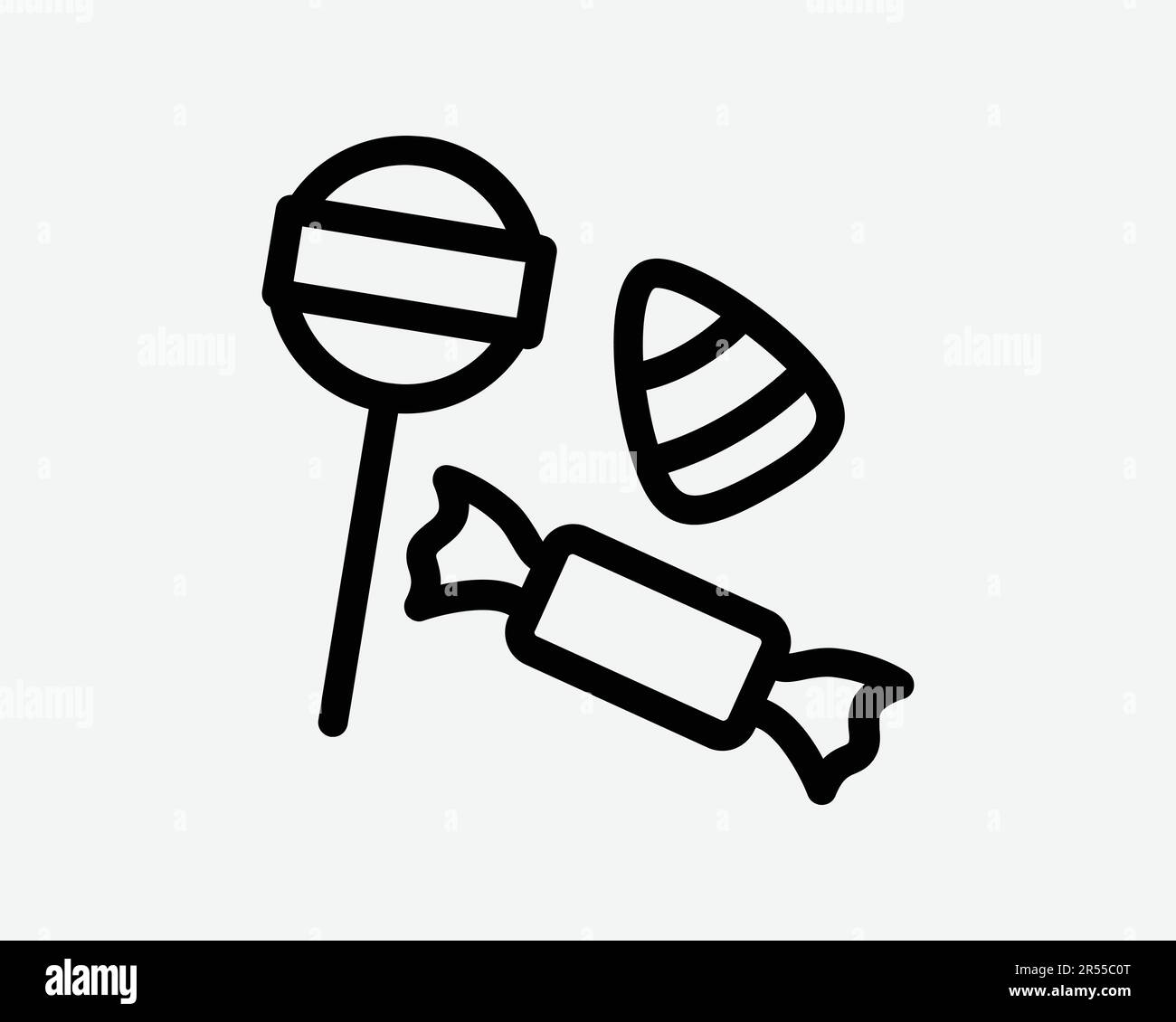 Candy Icon Candies Süße Süßigkeiten Zucker Dessert Lollipop Lolly Snack Party Gel Zeichen-Symbol Schwarze Kunstwerke Illustration Clipart EPS-Vektor Stock Vektor