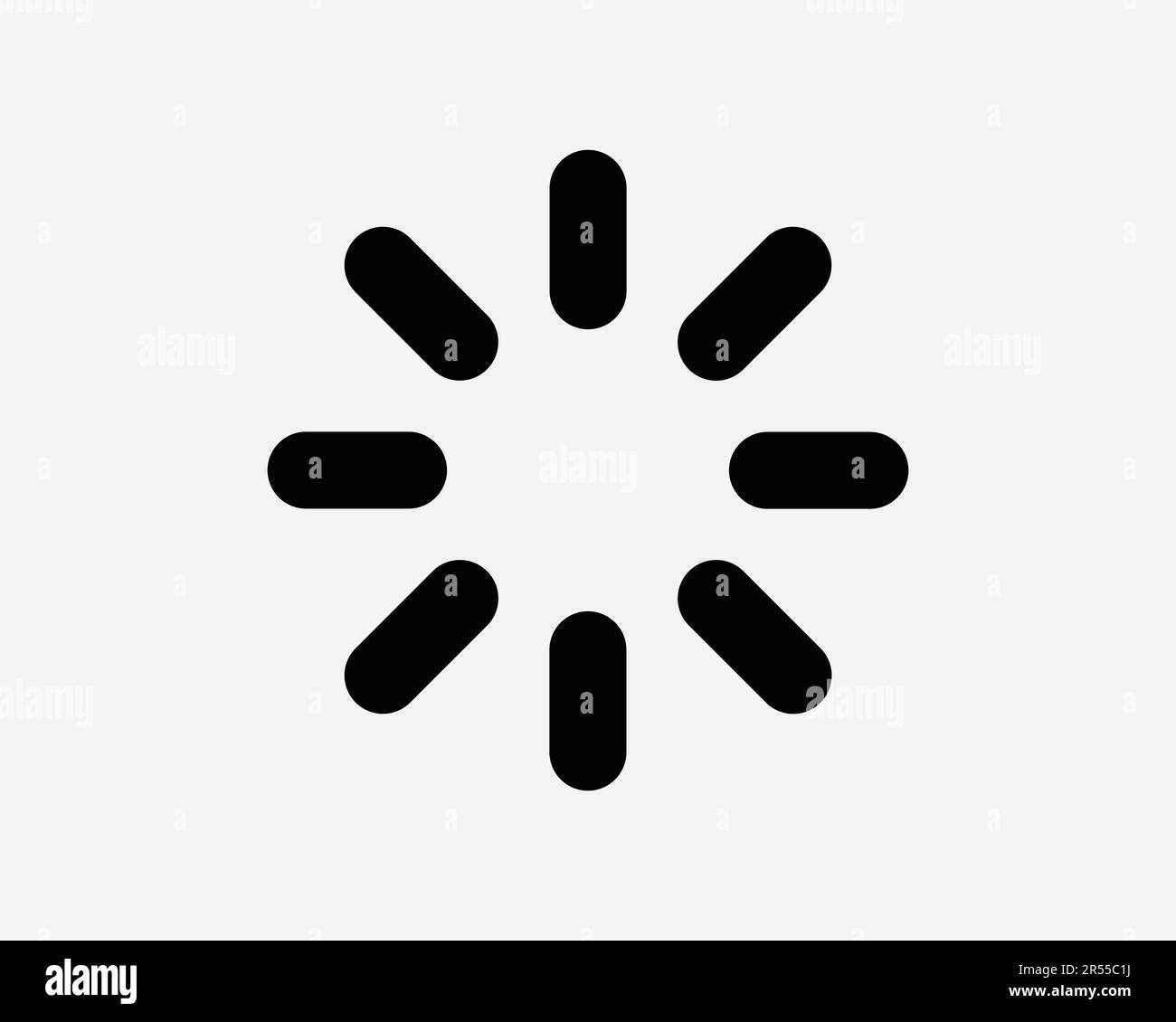 Helligkeitssymbol. Sonnenlicht Sonnenschein Kreis Glanz Strahlen Sonnenlicht Burst-Symbol Schwarze Grafik Illustration Clipart EPS-Vektor Stock Vektor