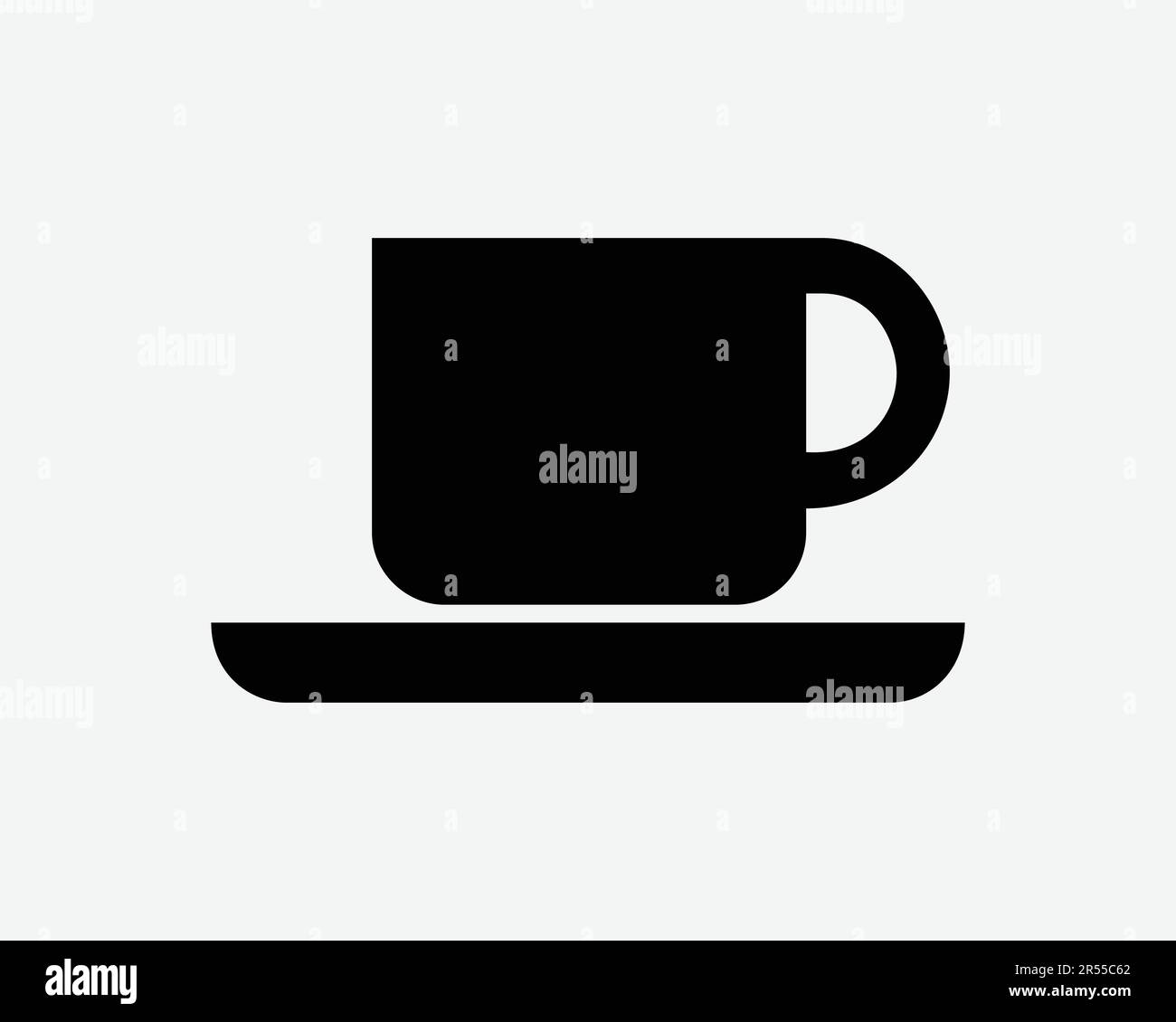 Symbol Für Kaffeetasse. Café Getränk Heißgetränk Becher Latte Cappuccino Tee Mocha Unterteller Schildsymbol Schwarze Kunstwerke Grafik Clipart EPS-Vektor Stock Vektor