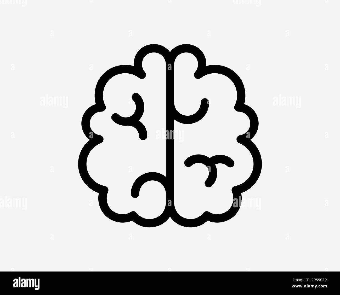 Symbol Für Gehirnlinie. Mensch Intelligenz Anatomie Organ Intellekt Neurologie Speicher AI-Zeichen-Symbol Schwarze Grafik Illustration Clipart EPS-Vektor Stock Vektor
