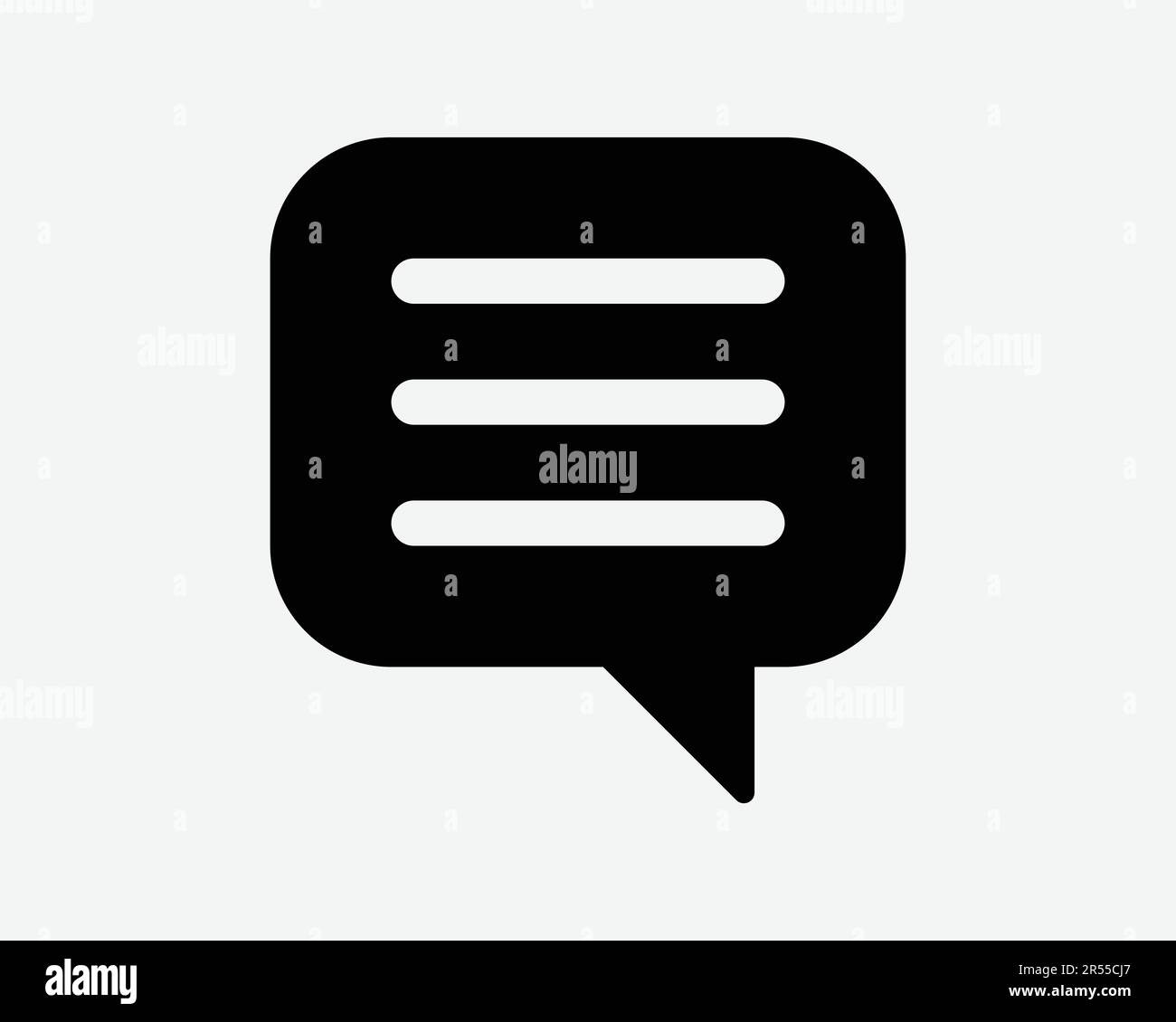 Symbol Für Kommentarfeld. Nachricht Chat Kommunikation Text Sprechblase Dialog Diskussion Zeichensymbol Schwarze Grafik Illustration Clipart EPS-Vektor Stock Vektor